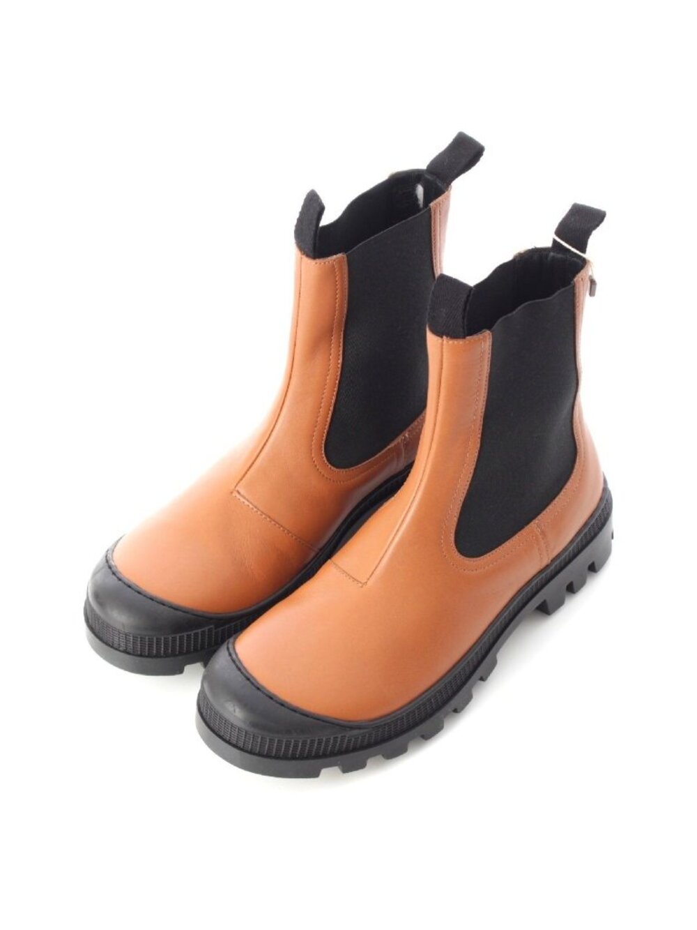 Loewe Leather Side Gore Volume Sole Chelsea Boots Ankle Short Shoes Tan Brown